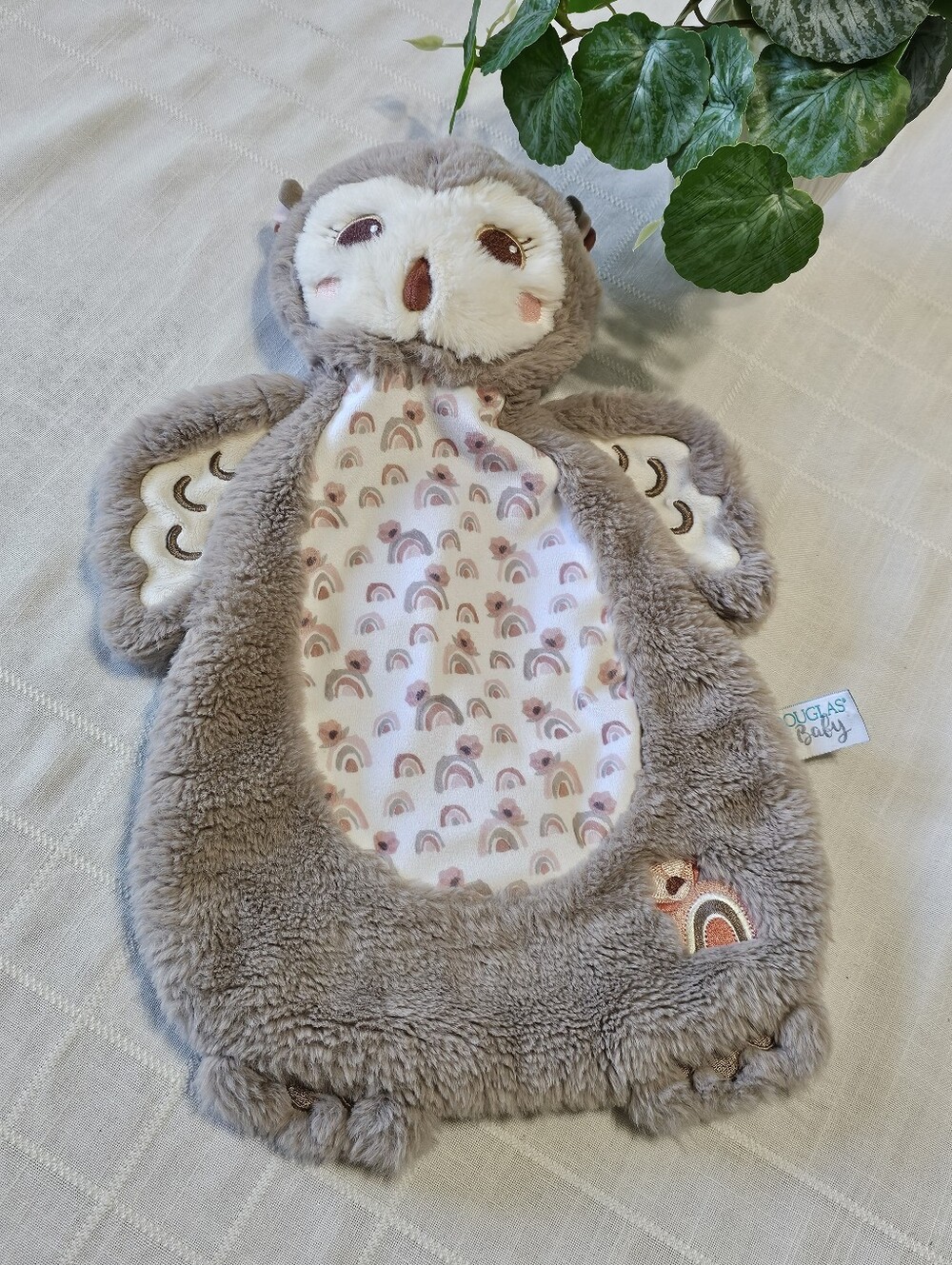 Douglas Baby Nova Owl Sshlumpie Plush Lovey Security Blanket 16”
